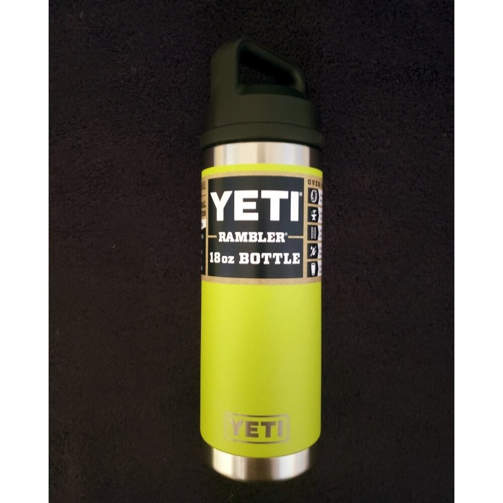 New YETI Chartreuse 18 oz Rambler Bottle With Chug Cap